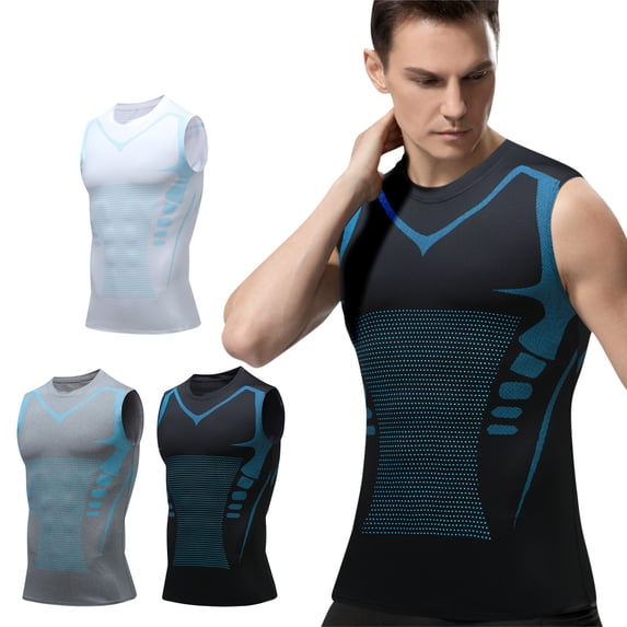 Agkizg Men's Workout Tank Top Compressions Stretch Fabric Sleeveless Fitting Gym Active Top