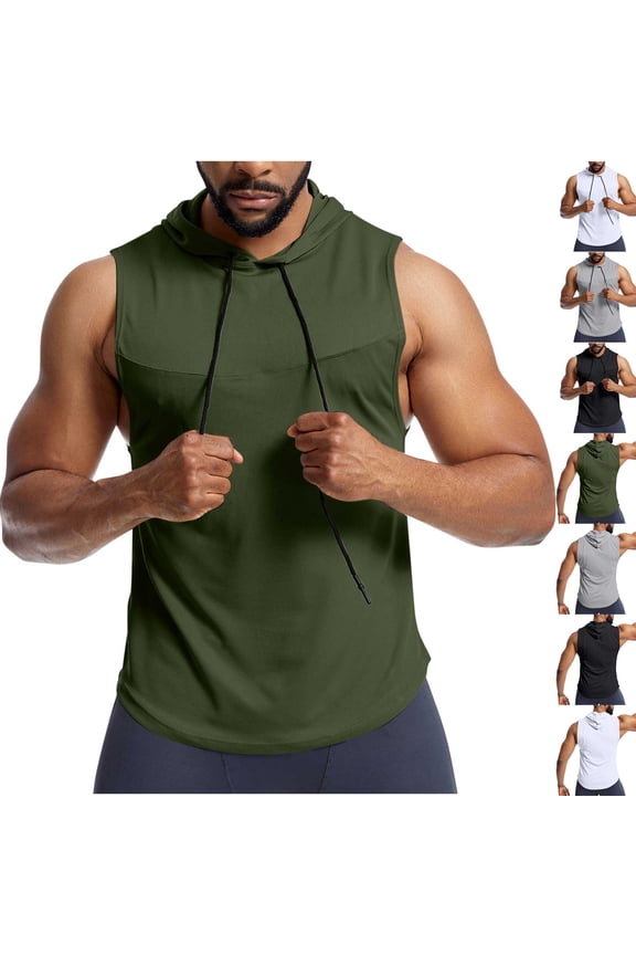 Men's Workout Tank Top High Elastic Mesh Fabric Breathable Quickly Dry Sleeveless Gym Top