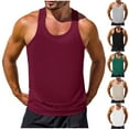 thumbnail image 1 of Agkizg Men's Workout Tank Top Racerback Sleeveless Summer Running Training Top, 1 of 5