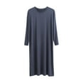thumbnail image 1 of Agkizg Plus Size Men's Cottons Bathrobe,Long Robes for Men's House Robes,Mens Bathrobe Crew Neck Long Sleeve Over-The-Knee Long Length Plus Size Soft Comfortable Draping Solid Color Sleepwear, 1 of 4