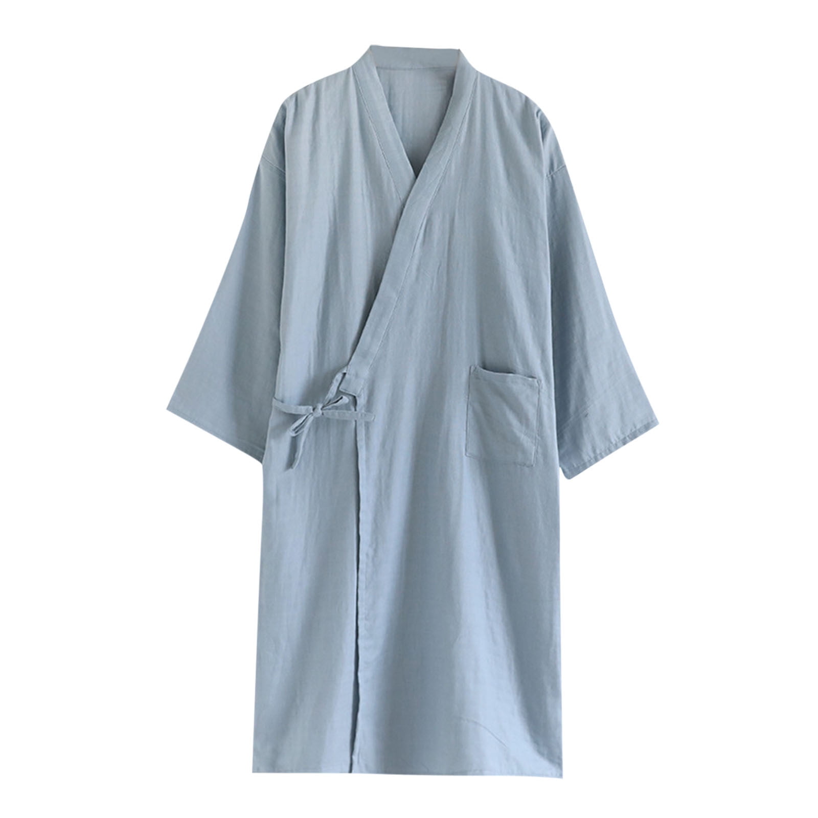 Agkizg Plus Size Men's Cottons Bathrobe,Long Robes for Men's House ...