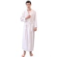 thumbnail image 1 of Agkizg Plus Size Men's Cottons Bathrobe,Long Robes for Men's House Robes,Mens Satin Waffles Knit Long Sleeve Robe Absorbent Quickly Dry Pajamas Bathrobe Loungewear Home Wear, 1 of 3