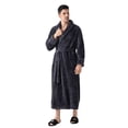 thumbnail image 1 of Agkizg Plus Size Men's Fleece Lined Bathrobe,Long Robes for Men's House Robes,Korean Style Bathrobe Half Fleece Robe with Collar Couple Matching Thickened Sleepwear Winter Home Wear, 1 of 3