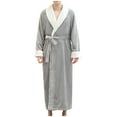 thumbnail image 1 of Agkizg Plus Size Men's Fleece Lined Bathrobe,Long Robes for Men's House Robes,Mens Bathrobe Thickened Extended Flannel Robe Couple Matching Sleepwear Loungewear Home Wear Fall Winter, 1 of 4