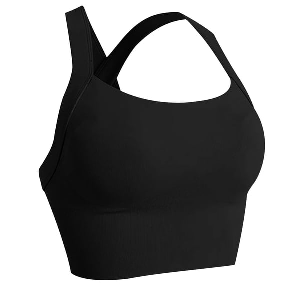Agkizg Plus Size Sports Bra Fixed Cup Shockproof Wireless Yoga Gym Racerback Breathable Active Wear Bralette (Women's or Women's Plus)