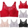 thumbnail image 1 of Agkizg Plus Size Wireless Front Closure Bra,Solid Color Full Cup Bra,Side Smoothing Push Up Breathable Daily Casual Bra (Women's or Women's Plus), 1 of 3