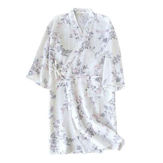 Agkizg Plus Size Women's Cottons Bathrobe,Long Robes for Women's House Robes,Womens Solid Color Loose Fitting Bathrobe Comfortable Sleepwear Loungewear Home Wear