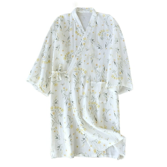 Agkizg Plus Size Women's Cottons Bathrobe,Long Robes for Women's House Robes,Womens Solid Color Loose Fitting Bathrobe Comfortable Sleepwear Loungewear Home Wear