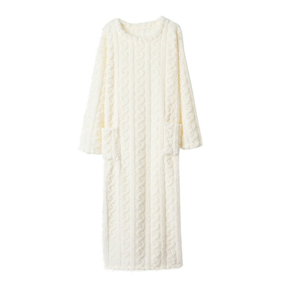 Agkizg Plus Size Women's Fleece Lined Bathrobe,Long Robes for Women's House Robes,Womens Fashion Solid Color Loose Warm Robe for Winter Home Loungewear Sleepwear