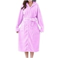 thumbnail image 1 of Agkizg Plus Size Women's Fleece Lined Bathrobe,Long Robes for Women's House Robes,Womens Pineapple Plushs Bathrobe Long Robe with Tie Quickly Dry Absorbent for Winter, 1 of 3