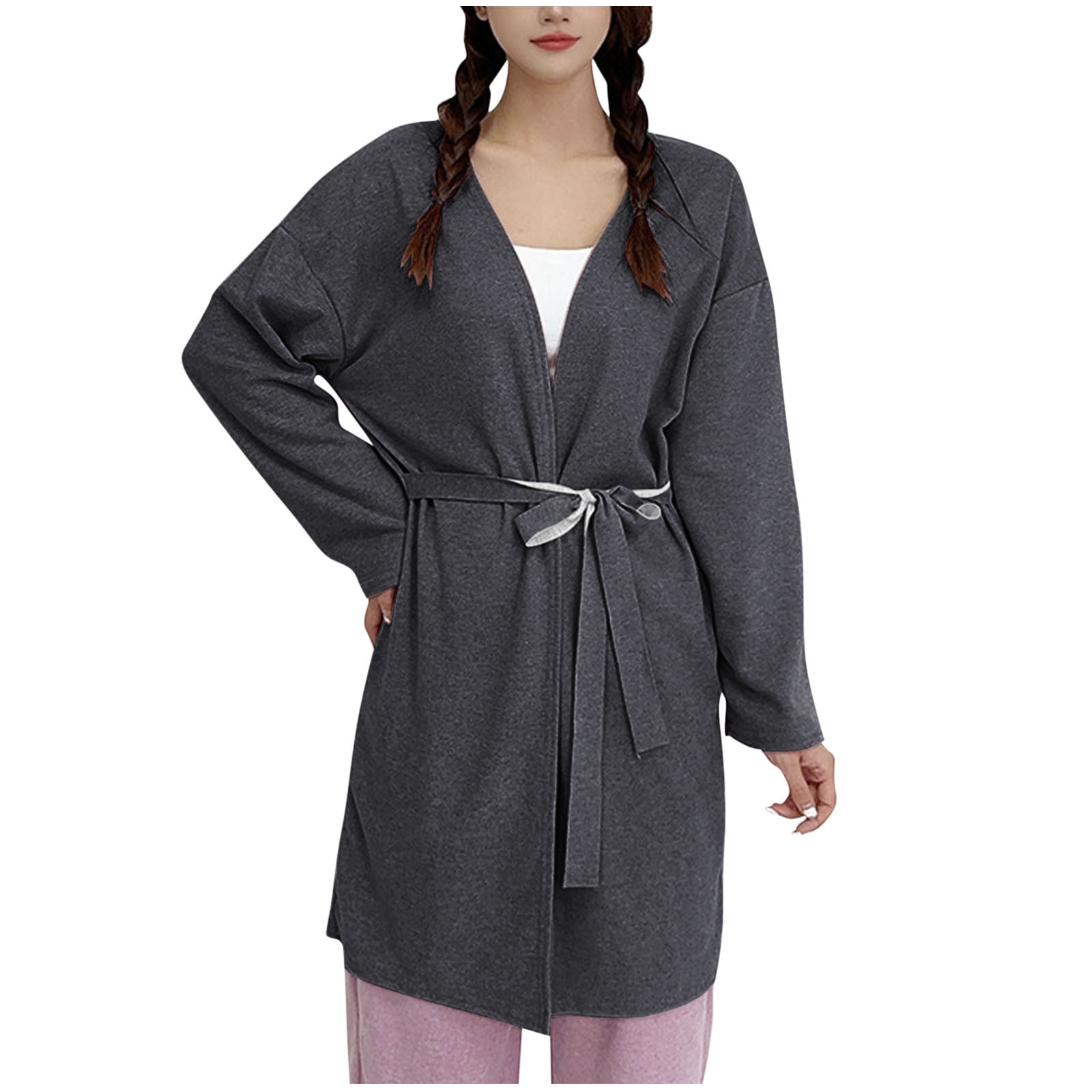 Agkizg Plus Size Women's Fleece Lined Bathrobe,Long Robes for Women's ...