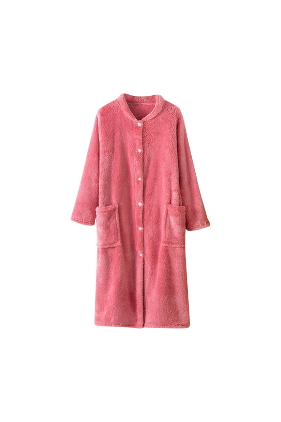 Plus Size Women's Fleece Lined Bathrobe,Long Robes for Women's House Robes,Womens Thickened Shu Mian Velvet Bathrobe Bath Gown Loungewear for Winter