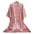 thumbnail image 1 of Agkizg Plus Size Women's Silk Satin Bathrobe,Long Robes for Women's House Robes,Womens Solid Color Satin-Like Cardigan Robe 1/2 Sleeve Mid-Length Sleepwear Loungewear Home Wear, 1 of 3