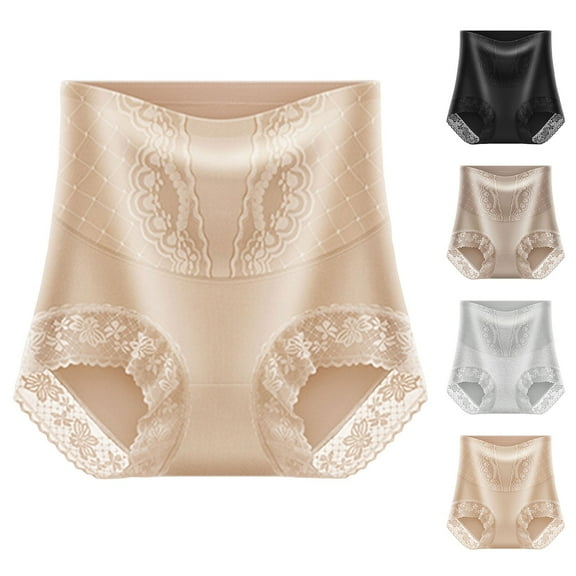 Agkizg Plus Size Womens Panties,Breathable Underwear for Women's Lace Abdomen Mid-rise Waist and Hip Lift Comfortable Body Breathable Underwear Briefs