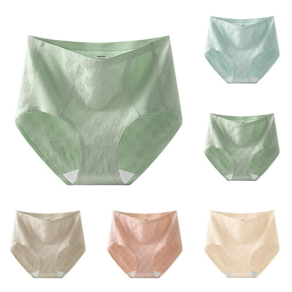 Agkizg Plus Size Womens Panties,Breathable Underwear for Women's Large Size High Waist Tummy Butt Lifting Solid Color Lace Breathable Underwear Briefs