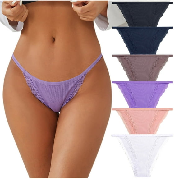 Agkizg Plus Size Womens Panties,Breathable Underwear for Fashion Women Solid Color Mesh Gauze Low Waisted Lace Breathable Traceless Pants
