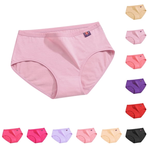 Agkizg Plus Size Womens Panties,Breathable Underwear for Women's Basic Elastic Comfortable Color Cottons Underwear