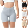 thumbnail image 1 of Agkizg Plus Size Womens Panties,Breathable Underwear for Women's Ice Silk Seamless Solid Color Large Size Three Pants Shorts Leggings, 1 of 3