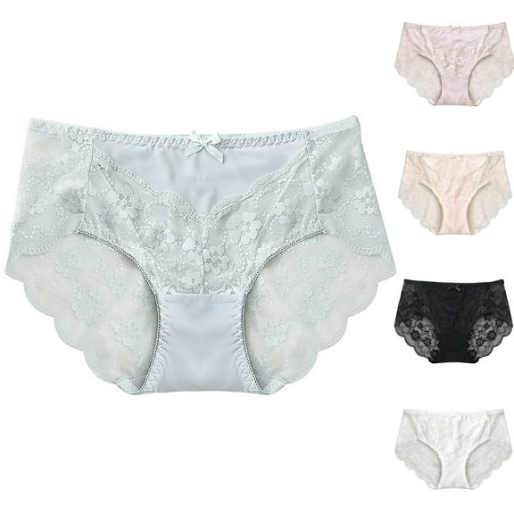 Agkizg Plus Size Womens Panties,Breathable Underwear for Women's Seamless Ice Silk Comfortable Body Breathable Underwear Lace Briefs