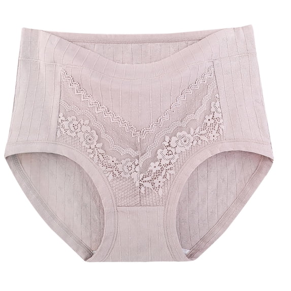 Agkizg Plus Size Womens Panties,Breathable Underwear for Women's Solid Lace Plus Size High Waist Leak Proof Cottons Crotch Shorts Underwear Panties