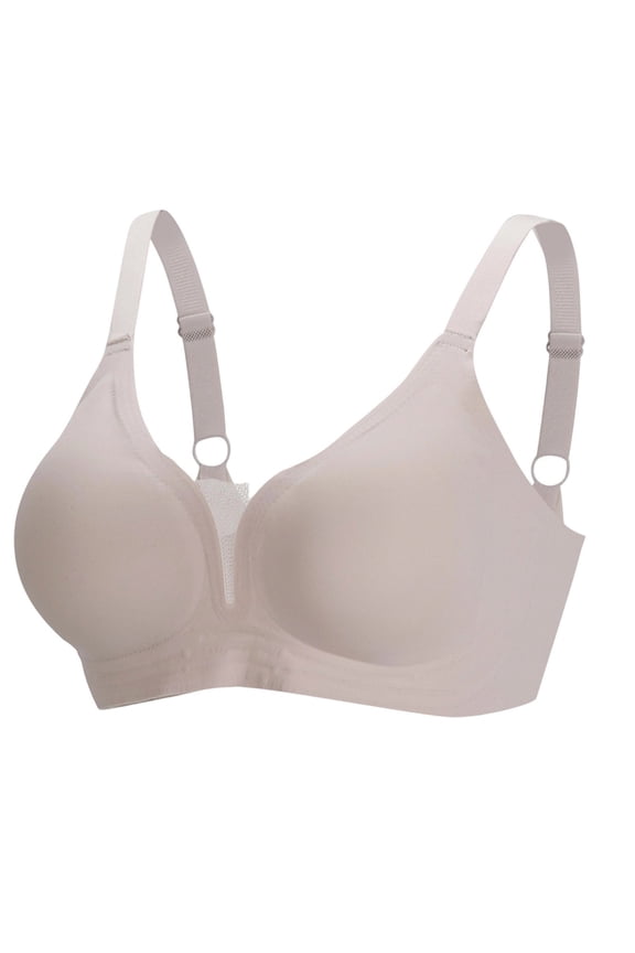 Seamless Wireless Sports Bra for Small Bust,Thin Padded Deep V Push Up Bra,One-Piece Breathable Side Smoothing Gym Daily Active Bra (Women's or Women's Plus)