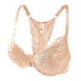 thumbnail image 1 of Agkizg Solid Color Breathable Lace Bra Front Closure V-Neck Racerback Push Up Comfortable Everyday Wear Bralette (Women's or Women's Plus), 1 of 5