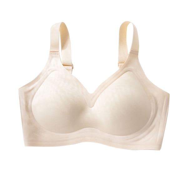 Agkizg Summer Seamless Wireless Daily Bra,Padded Back Beauty Bra,Thick Cup Push Up Soft Stretchy Comfortable Bra for Casual All Day Wear (Women's or Women's Plus)