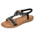 thumbnail image 1 of Agkizg Summer Women Sandals Low Heel Slide Sandals Casual Slippers Open Toe Beach Sandals Comfortable Shoes Black, Size 7, 1 of 5