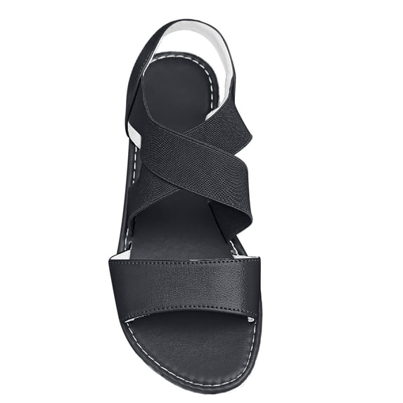 Agkizg Summer Women Sandals Low Heel Slide Sandals Casual Slippers Open Toe Beach Sandals Comfortable Shoes Black, Size 8.5