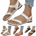 thumbnail image 1 of Agkizg Summer Women Sandals Low Heel Slide Sandals Casual Slippers Open Toe Beach Sandals Comfortable Shoes Brown, Size 7.5, 1 of 5