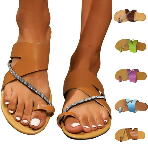 Agkizg Summer Women Sandals Low Heel Slide Sandals Casual Slippers Open Toe Beach Sandals Comfortable Shoes Green, Size 7.5