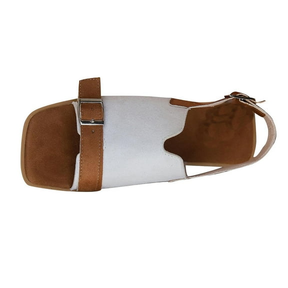 Agkizg Summer Women Sandals Low Heel Slide Sandals Casual Slippers Open Toe Beach Sandals Comfortable Shoes White, Size 9