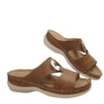 thumbnail image 1 of Agkizg Summer Women Sandals Thick Soles Slide Sandals with Arch Support Casual Slippers Beach Sandals Comfortable Shoes Brown, Size 8.5, 1 of 5