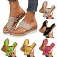 thumbnail image 1 of Agkizg Summer Women Sandals Thick Soles Slide Sandals with Arch Support Casual Slippers Beach Sandals Comfortable Shoes Yellow, Size 8.5, 1 of 6