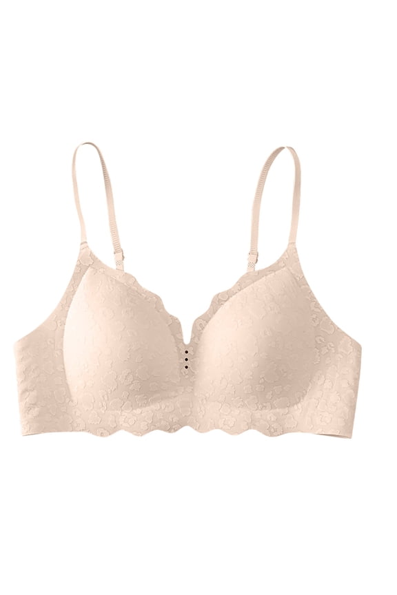 Teen Back Beauty Bra,Molded Cup Seamless Lace Bra,Lightweight Push Up Side Smoothing Bra for Young Daily Wear (Women's or Women's Plus)