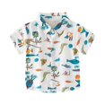 thumbnail image 1 of Agkizg Toddler Baby Boys Summer Tops,Short Sleeve Shirt for Kids,Shirts for Kids Short Sleeve Graphic Solid Thin Shirt Casual for 3-11 Years Boy Children's Short Sleeved Shirt, 1 of 2