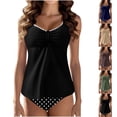 thumbnail image 1 of Agkizg Two Piece Tankini Swimsuit Set,Ties Front Adjustable Split Bathing Suits,Modest Slim Fitting Swimwear for Beach Pool Vacation (Women's), 1 of 4