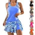 thumbnail image 1 of Agkizg Two Piece Tankini Swimsuits with Skirt Fashion Two Piece Bikini Set Solid Color Slim Fitting Stretchy Bathing Suits for Summer Beach and Pool Swimsuits (Women's), 1 of 6