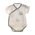 thumbnail image 1 of Agkizg Unisex Baby Wrap Side Snap Bodysuit, Short Sleeve Breathable Mesh Onesie, Summer Newborn Laywear, 1 of 3