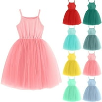 Agkizg Wedding Dress for Girls Sleeveless Tank Dresses Crewneck Solid Color Formal Dresses A Line Flower Girl Princess Dresses for Birthday Party