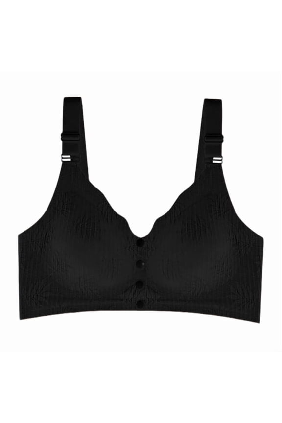 Wireless Everyday Bra Front Open Push Up Breathable Soft Comfortable Casual Wear Bralette (Women's or Women's Plus)