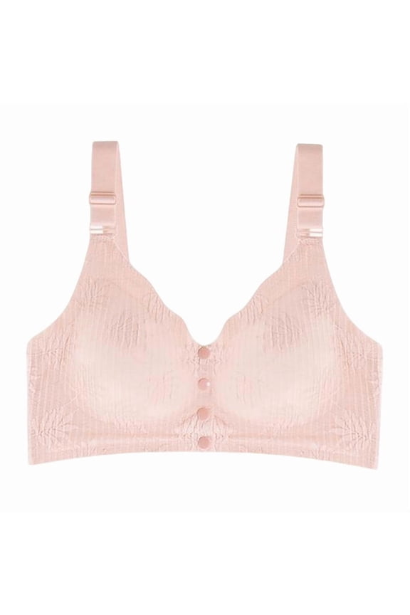 Wireless Everyday Bra Front Open Push Up Breathable Soft Comfortable Casual Wear Bralette (Women's or Women's Plus)