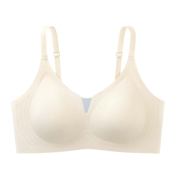 Agkizg Wireless Jelly Push Up Bra Solid Color Breathable Fabric Soft Comfortable Everyday Wear Light Support Bralette (Women's or Women's Plus)