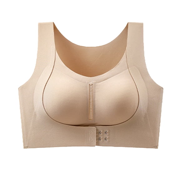 Agkizg Wireless Thin Strap Back Closure Bra,Solid Color Lifting Push Up,Side Smoothing Breathable Stretchy All Day Casual Wear Bra (Women's or Women's Plus)