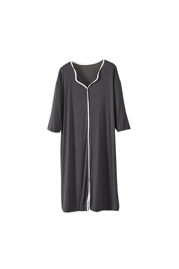 Women Short Sleeve Nightgown Solid Color Round Neck Sleepshirt Soft Comfortable Night Gown Dress Casual Sleepwear Homewear, Sizes M-4XL