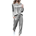 thumbnail image 1 of Agkizg Women's 2 Piece Fleece Lined Warm Set,Women's Plus Size Winter Matching Sets,Solid Color Velvet 2PC Outfit Long Sleeve Crew Neck Top and Cuffed Ankle Pants with Pockets Casual Pants, 1 of 4