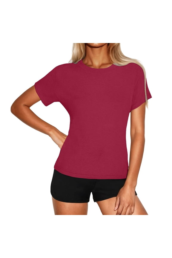 Women's Athletic T Shirt Short Sleeve Casual Performance Activewear Top