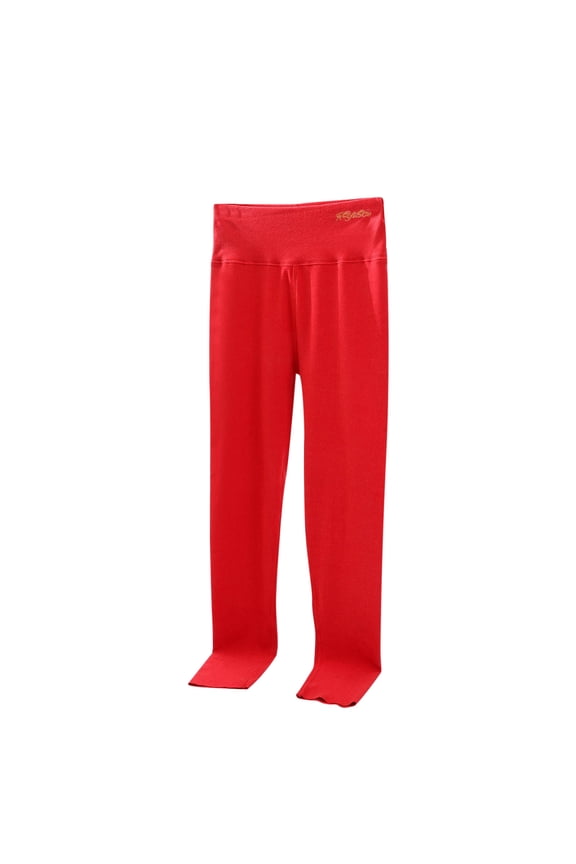 Women's Fleece-Lined Sleep Pants,Warm Loungewear Pants,Women Solid Color Velvet Double Brushed Pants Winter High Waist Embroidery Letters Heated Thermal Warm Underwear Wear Sleep Pajama