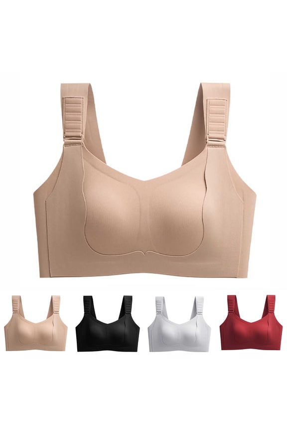 Women's Plus Size Wireless Bra Lift Straps Multi Way Hook Adjustable Side Support Seamless Racerback