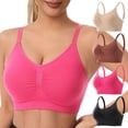 thumbnail image 1 of Agkizg Women's Plus Size Wireless Bra Push Up Lift Padded Seamless Racerback Yoga Sports Bra, 1 of 6